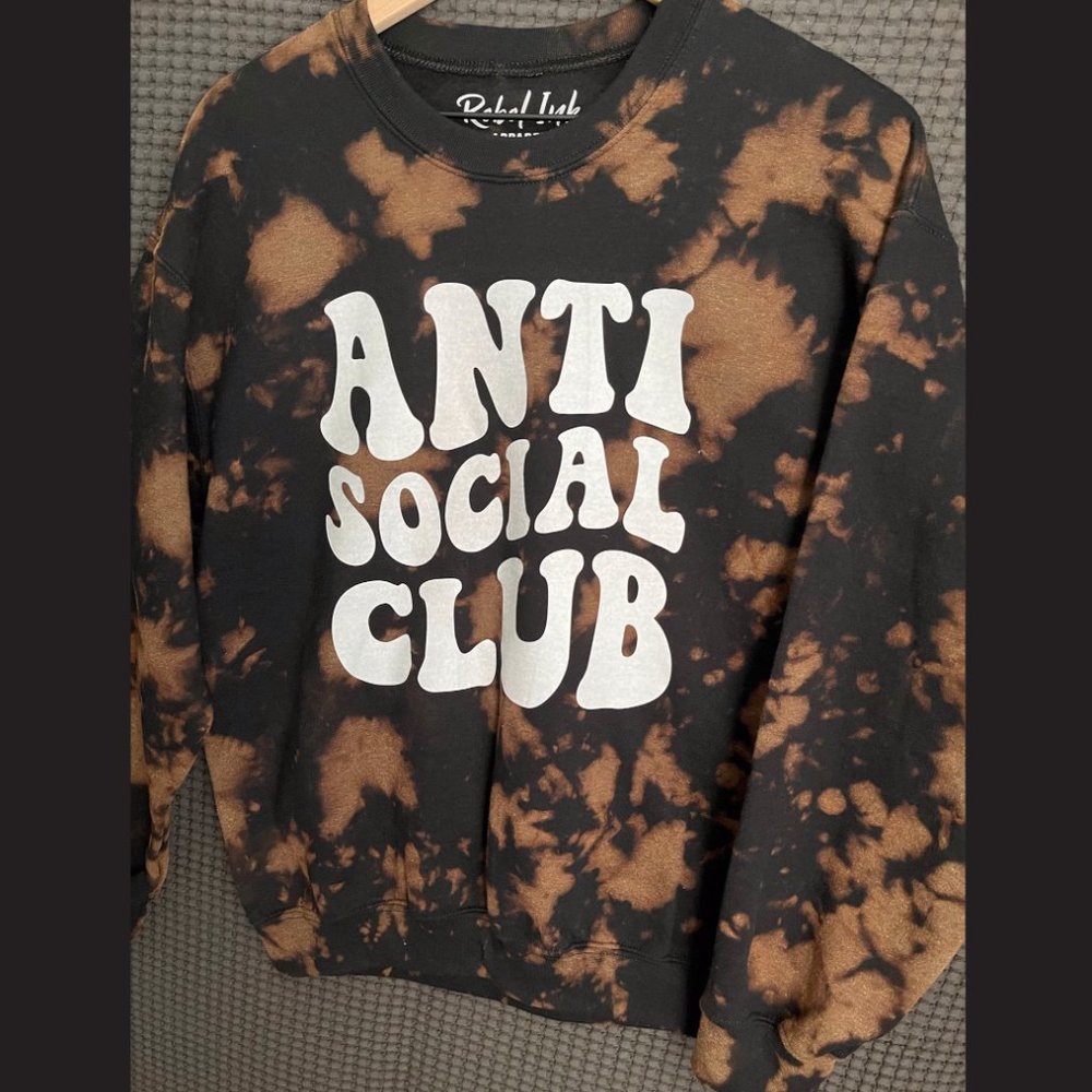 NEW Anti Social Club • Hand Dyed Crewneck Sweatshirt • Acid Washed Sweater